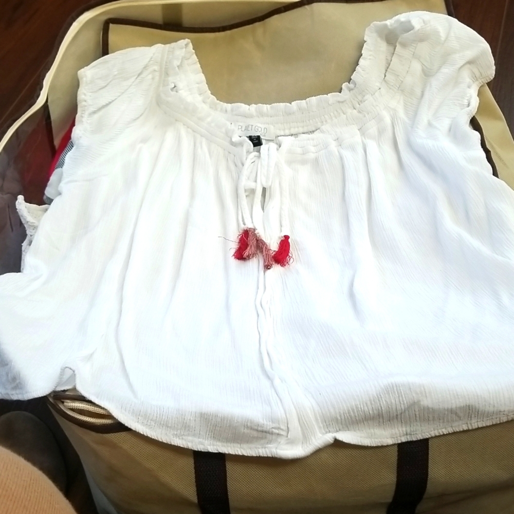 Short sleeve cotton blouse